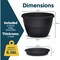 Lifemaster 10-Inch Whiskey Barrel Planters, Durable Plastic Pots with Drainage and Saucer, 5PK LMPBP5BLK5 - alternate 4