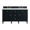 James Martin Vanities Lorelai 60'' D Vanity, Black Onyx w/ Ethereal Noctis Silestone Top w/FreePower Wireless Charger 424-V60D-BKO-FENC - alternate 1