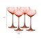 Homeroots Set of Four Coral Crystal Shallow Bowl Stemmed Coupe 485962 - alternate 4