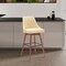 Armen Living Sicily 30in Swivel Walnut Wood Bar Stool in Cream Faux Leather LCSIBAWACR30 - alternate 3