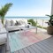 Homeroots 3' X 5' Salmon And Beige Abstract Washable Indoor Outdoor Area Rug 610961 - alternate 5