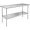 Amgood 24 in. x 60 in. All Stainless Steel Work Table, 35in. Height Commercial Prep Table with AMG WTSS-2460-Z - alternate 1