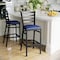 Flash Furniture HERCULES Black Ladder Back Metal Restaurant Barstool - Blue Vinyl Seat XU-DG697BLAD-BAR-BLV-GG - alternate 6