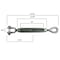 Hyw Products Drop Forged Hot Dipped Galvanized Steel Turnbuckle 1/2in x 12in Eye/Jaw 1011212 - alternate 2