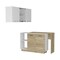 Homeroots 59in Natural White and Brown Wood Kitchen Island Set With Storage 519054 - alternate 3