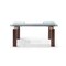 Homeroots 63" Clear and Brown Glass Self-Storing Leaf Dining Table 372065 - alternate 1
