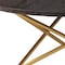 Homeroots 43" Brown And Gold Genuine Marble And Metal Round Coffee Table 520587 - alternate 4