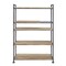 Homeroots 65" Natural And Black Metal and Wood Five Tier Etagere Bookcase 486321 - alternate 7