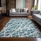 Homeroots 3' X 5' Teal Abstract Washable Non Skid Indoor Outdoor Area Rug 559328 - alternate 4