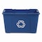 Rubbermaid Commercial 18 gal Rectangular Recycling Bin, Silver Vein/Silver Vein, Polyethylene FG571873BLUE - alternate 3