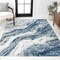 Jonathan Y Kassia Contemporary Glam Abstract Marble Navy/Cream 4 ft. x 6 ft. Area Rug SEU300B-4 - alternate 1