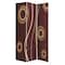 Homeroots 72" Brown Canvas Folding Three Panel Screen Room Divider 274750 - alternate 2
