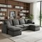 Homeroots 57" Black And Gray Fabric Modular Sofa With Black Legs 568272 - alternate 5