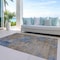 Homeroots 8' X 10' Navy Blue And Brown Abstract Washable Indoor Outdoor Area Rug 603596 - alternate 6