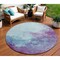 Homeroots 8' Sky Blue And Purple Round Abstract Washable Indoor Outdoor Area Rug 604841 - alternate 1