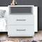 Homeroots 20" White Wood Two Drawer Nightstand 543679 - alternate 3
