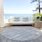 Homeroots 8' Gray And Ivory Round Abstract Washable Indoor Outdoor Area Rug 588512 - alternate 6