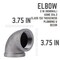 B & K STZ Industries 2 in. FIP each X 2 in. D FIP Black Malleable Iron 90 Degree Elbow 310UE90-2 - alternate 6