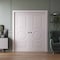 Sartodoors Sliding Double Pocket Doors 56 x 80 inches, BASIC 9801 White, Kit Rail Hardware, Solid Wood Inter BASIC9801DP-SKIN-56 - alternate 3