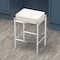 Gatco Rectangle White Leather Vanity Stool Chrome 1356 - alternate 2