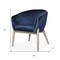 Homeroots 28" Blue And Brown Velvet Arm Chair 576847 - alternate 5