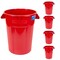 Magnum Tool 32 Gallon Trash Can, High-Vis Red, Construction Grade, Heavy Duty Plastic (5 Pack) CMTC-C000-32R05 - alternate 1