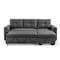 Homeroots 92" Dark Gray Polyester Blend Convertible Futon Sleeper Sofa With Black Legs 544959 - alternate 1