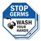 Signmission Stop Germs Wash Your Hands, 6 inch X 6 inch, Plastic Sign, 2PK OC-P-2PACK-6-342 - alternate 1
