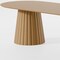 Homeroots 86" Natural Solid Wood Pedestal Base Oval Dining Table 720707 - alternate 2
