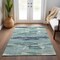 Homeroots 3' X 5' Sage Teal Blue And Navy Blue Abstract Washable Indoor Outdoor Area Rug 612479 - alternate 5
