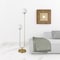 Homeroots 69" Gold And White Two Light Novelty Floor Lamp With White Glass Globe Shade 523432 - alternate 3