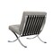 Homeroots 30" Gray and Silver Tufted Faux Leather and Stainless Steel Folding Lounge Chair 684449 - alternate 5
