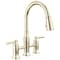 Delta Renaldi Two Handle Pull-Down Bridge Kitchen Faucet Lumicoat Polished Nickel 2384L-PN-PR-DST - alternate 1