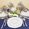 Smarty Had A Party White with Silver Fancy Round Disposable Plastic Dinnerware Value Set, 240PK 8880-WHSVP-CASE - alternate 6