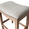 Homeroots 26" Beige and Natural Fabric and Solid Wood Backless Counter Height Bar Chair 632358 - alternate 3