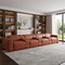 Homeroots 170" Camel Top Grain Leather Reclining Metal USB Sofa 720421 - alternate 6
