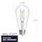 Bulbrite LED Filament 7 W Dimmable ST18 Light Bulb with Clear Finish and E26 Base, 3000K, 800Lumens, 8PK 861619 - alternate 5