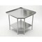 Amgood Stainless Steel Corner Work Table 38in. x 38in. x 35in. with 1.5in. Backsplash, Galvanized AMG CWT-3030-BS-Z - alternate 1
