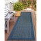 World Rug Gallery Contemporary Bordered Weather Resistant Reversible Indoor/Outdoor Rug 2 ft x 7 ft Blue WR111BLUE2X7 - alternate 1