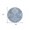 Homeroots 8' Navy Blue And Denim Blue Round Medallion Washable Indoor Outdoor Area Rug 589034 - alternate 4