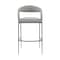 Homeroots 26" Light Gray and Black Faux Leather and Iron Low Back Counter Height Bar Chair 569184 - alternate 3