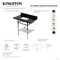 Kingston Brass 36-Inch Black Granite Console Sink with Brass Legs and Shelf, 8-Inch, 3-Hole KVPK36KBSQB8 - alternate 2
