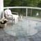 Homeroots 8' Turquoise And Ivory Round Abstract Washable Indoor Outdoor Area Rug 616204 - alternate 3