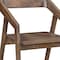Homeroots Dark Brown Solid Wood Open Back Dining Arm Chair 522063 - alternate 3