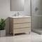 Homeroots 32" Natural Wood Freestanding Bathroom Vanity With White Sink And Three Drawers 624145 - alternate 4