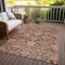 Homeroots 9' X 12' Terra Cotta And Charcoal Damask Washable Indoor Outdoor Area Rug 603393 - alternate 6