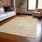 Homeroots 5' X 8' Peach And Ivory Argyle Washable Indoor Outdoor Area Rug 615813 - alternate 5
