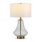 Homeroots 23" Brass Glass Table Lamp With White Drum Shade 524354 - alternate 2