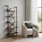 Homeroots 71" Light Brown Wood Adjustable Five Tier Etagere Bookcase 717455 - alternate 4