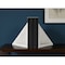 Homeroots Set of Two White Marble Triangle Decorative Bookends, 2PK 392143 - alternate 4